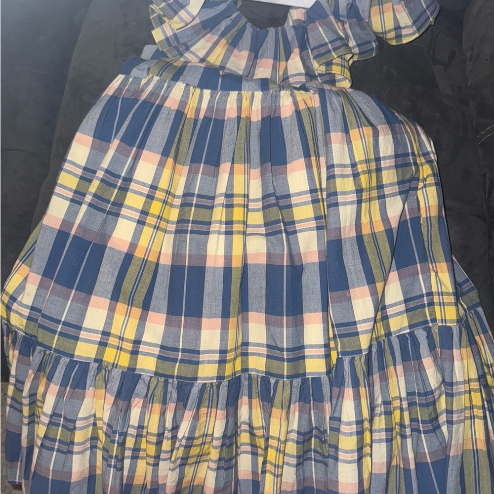 Polo by Ralph Lauren Plaid Dress in Blue and Yellow